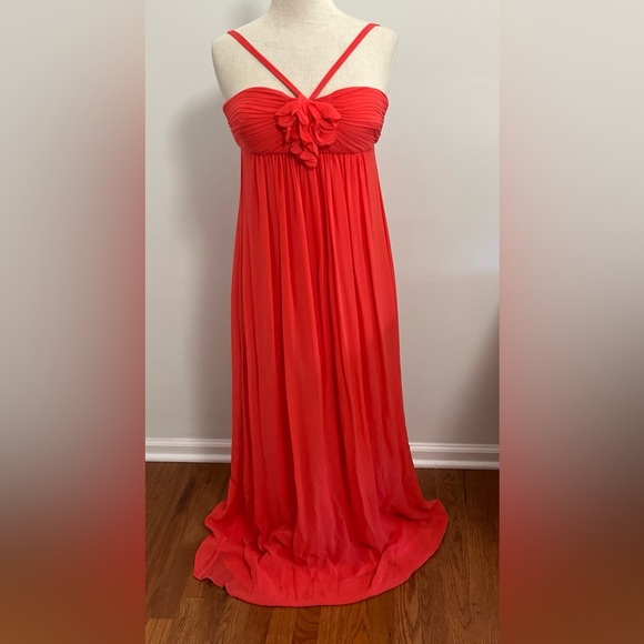 BCBGMaxAzria Silk Chiffon Halter Maxi Dress - Picture 2 of 8